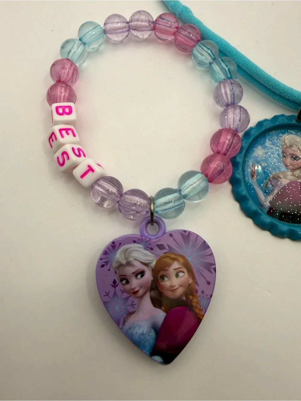 Kids Disney Frozen Bracelet Set Elsa & Anna Colorful Beads Lot of (3) Charm It!